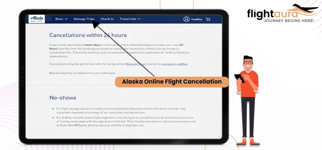 Alaska Online Flight Cancellation