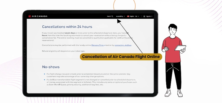 Cancellation of Air-Canada Flight Online